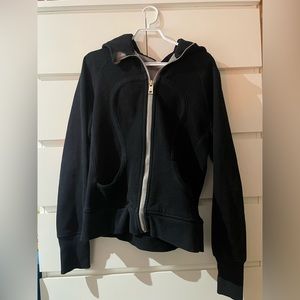 Black and grey Lululemon Scuba zip up hoodie